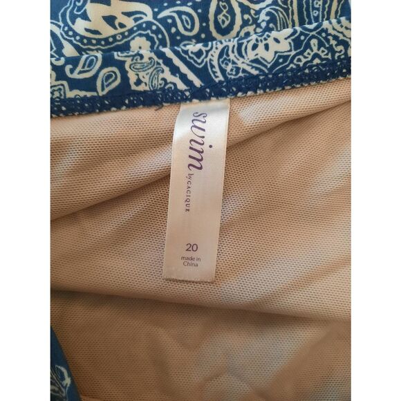 Cacique by Lane Bryant Size 20 Ble Paisley Swim Bottoms - Picture 3 of 4